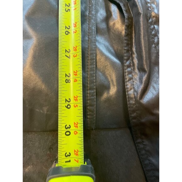 Chico’s Black Belted Short Shiny Double Breasted Rain Jacket Sz XL - Picture 9 of 10